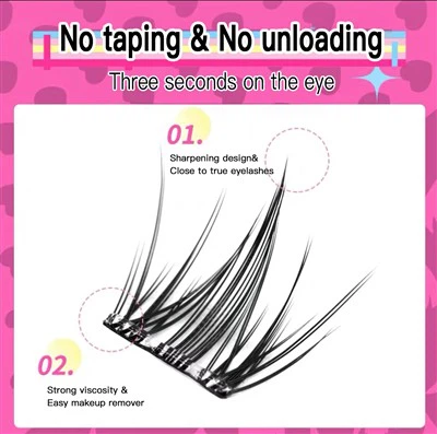 Limfria segmenterade naturliga ögonfransar